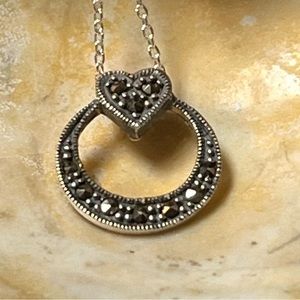 925 Sterling Silver. Marcasite. Necklace